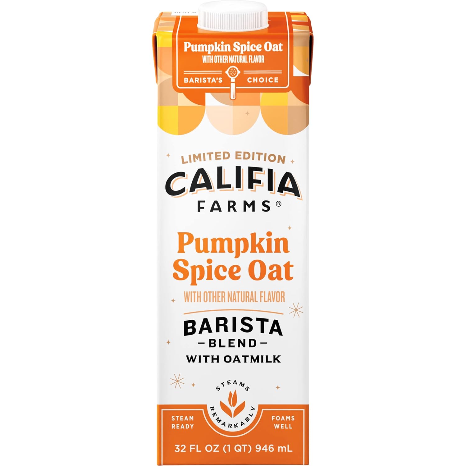 Califia Farms Pumpkin Spice Oat Barista Blend Oat Milk