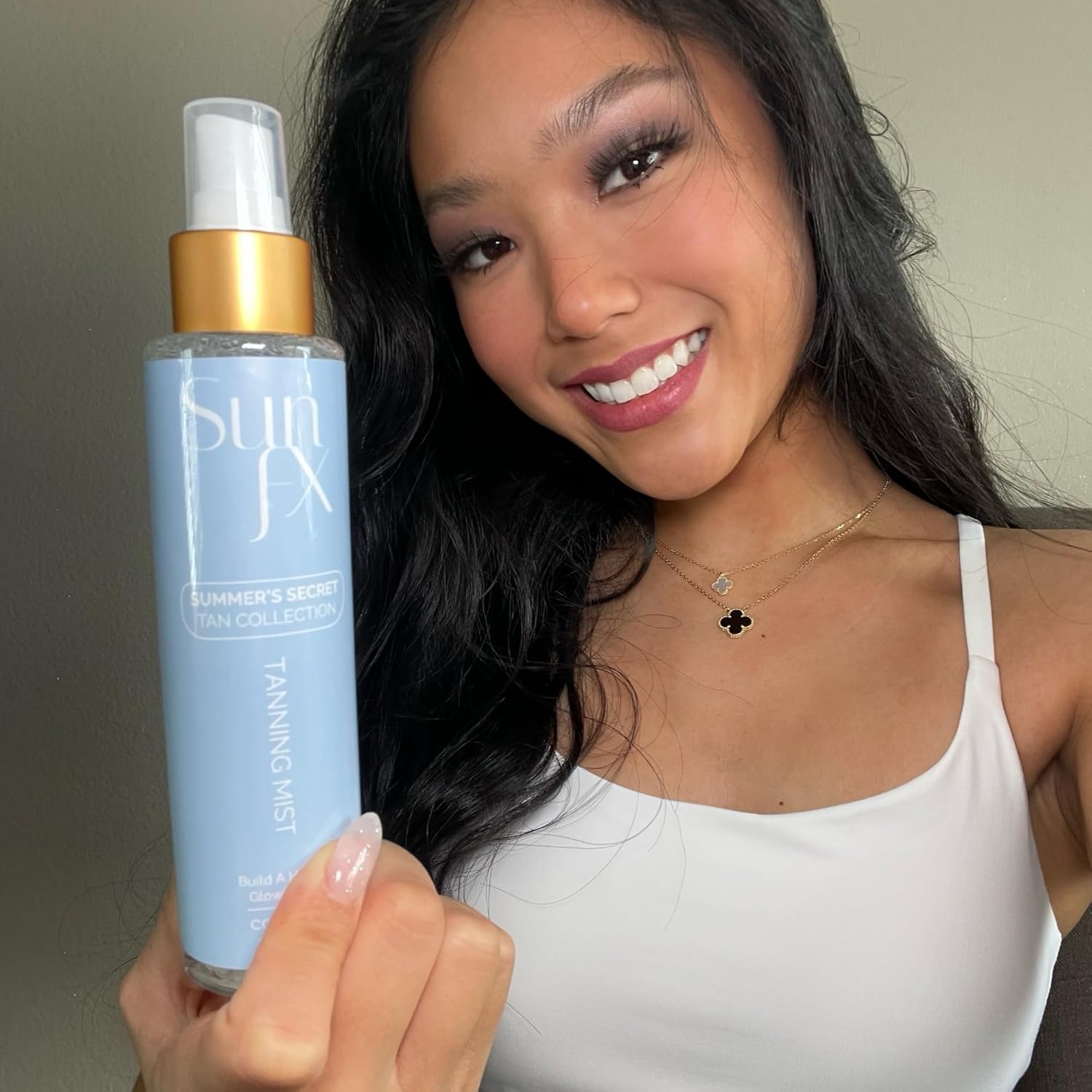 SunFX Tanning Mist for Face & Body | Ultra Hydrating | Hyaluronic Acid | Vegan | Cruelty-Free | Long Lasting Self Tanner Coconut - 5floz
