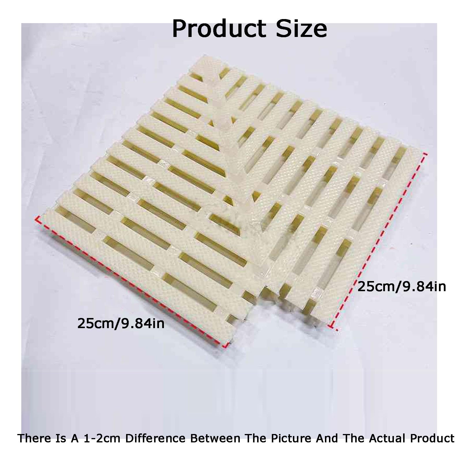 Griglia di drenaggio a sfioro, Griglia di Scarico angolare in plastica for Piscina, Bagno, Patio, terrazza, passerella, Osso, Diverse Dimensioni(Width 25cm/1pieces)