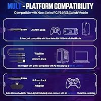 Vista 2 de Auriculares para juegos para PS5, PS4, Xbox Series X S, Xbox One, PC, Switch, Mac - Auriculares RGB sobre la oreja con sonido envolvente 7.1