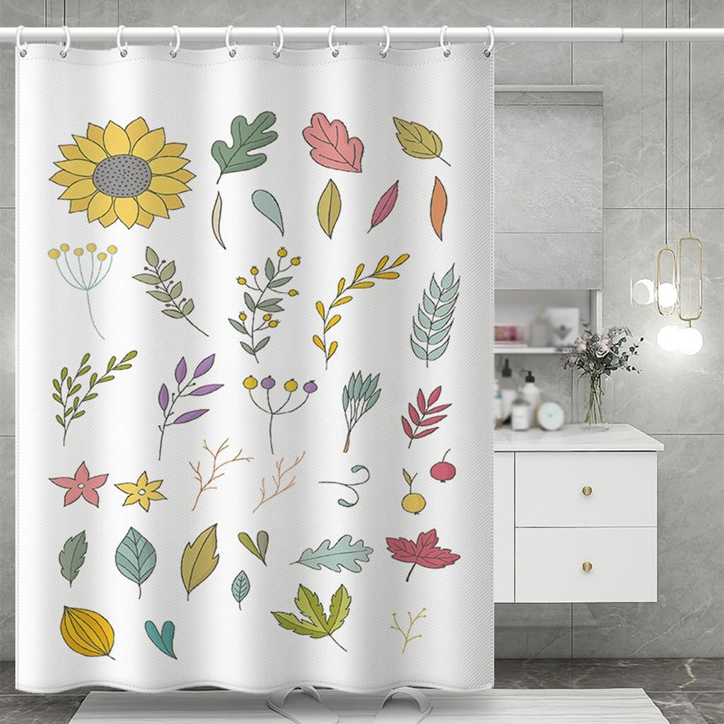 Shower Liner Shower Curtain Bathroom Curtain Bathroom Door Curtain Bathroom Partition Curtain Waterproof Polyester Shower Curtain Suitable for Bathroom (Size : W180xH180cm) ()