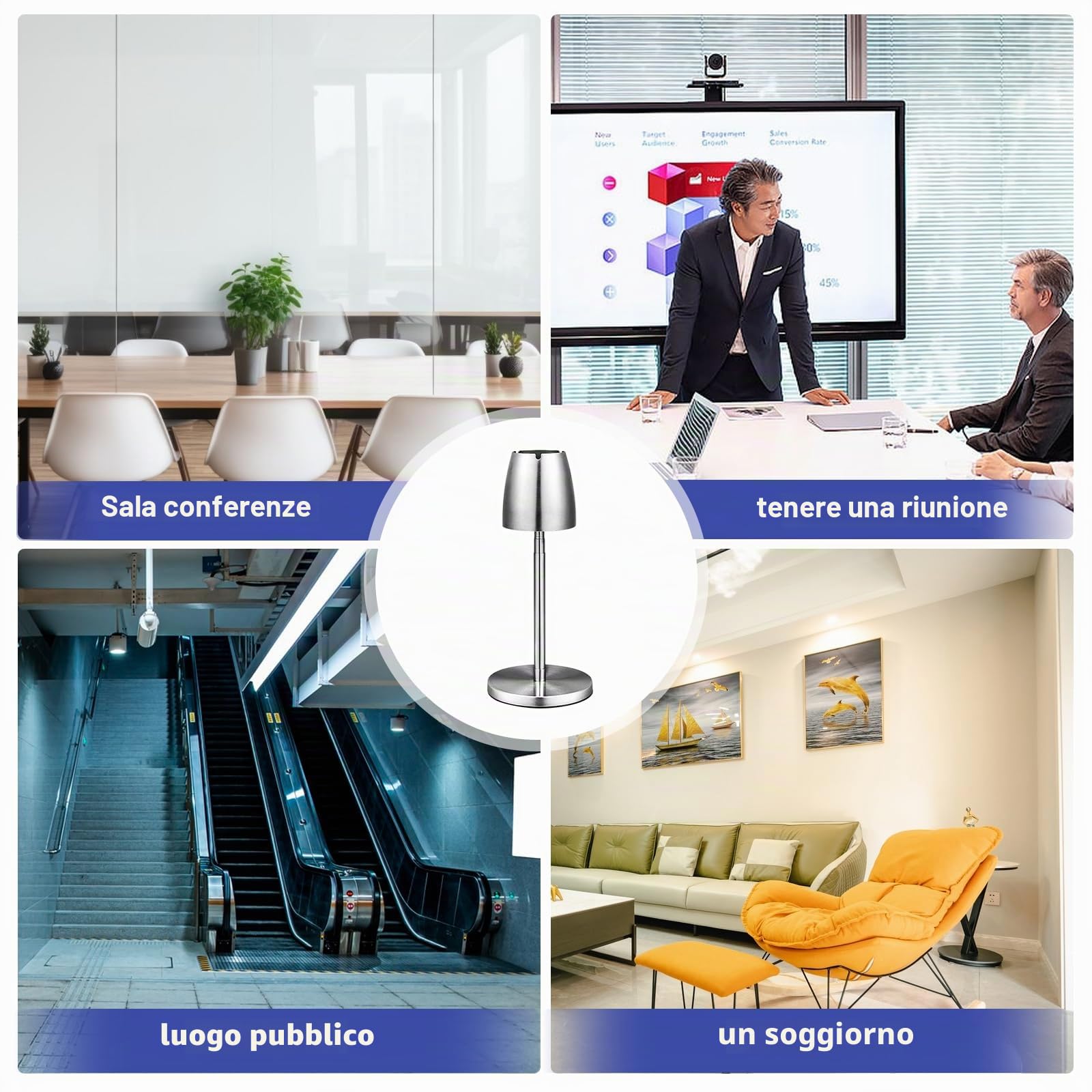 Posacenere da terra regolabile in acciaio inox: per esterni, allungabile in altezza 34-68 cm, posacenere da terra regolabile con coperchio e fondo antiscivolo, argento