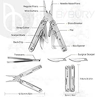 Vista 2 de BIBURY Mini Multitool Pliers BI2051A, Mini Pocket Pliers with Window Breaker, Seat Belt Cutter, Bottle Opener for Outdoor Survival, EDC Multi Tool