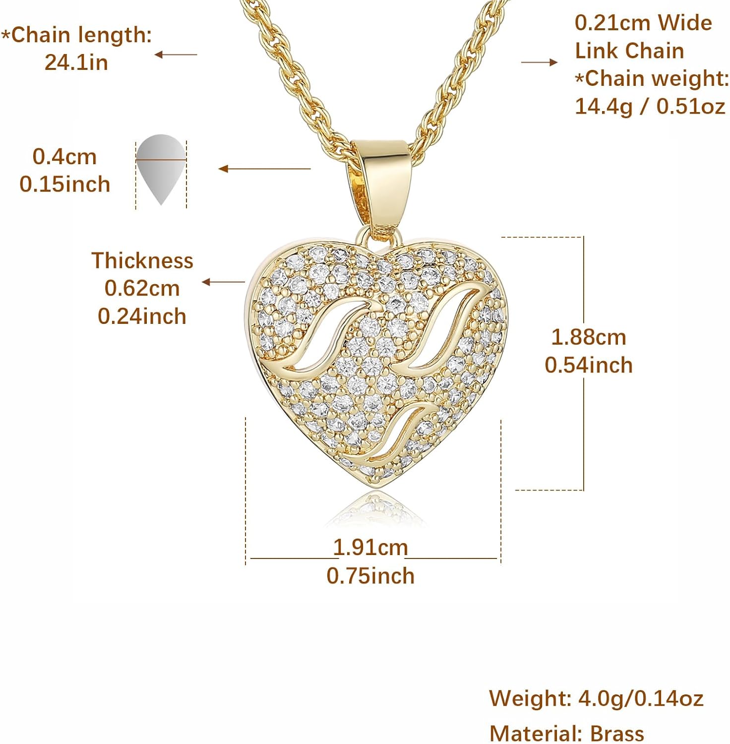AsAlways Heart Necklace for Women Dainty Samll 14K Gold Plated Cubic Zirconia Love Heart Pendant Necklace Jewelry Gift - Image 6
