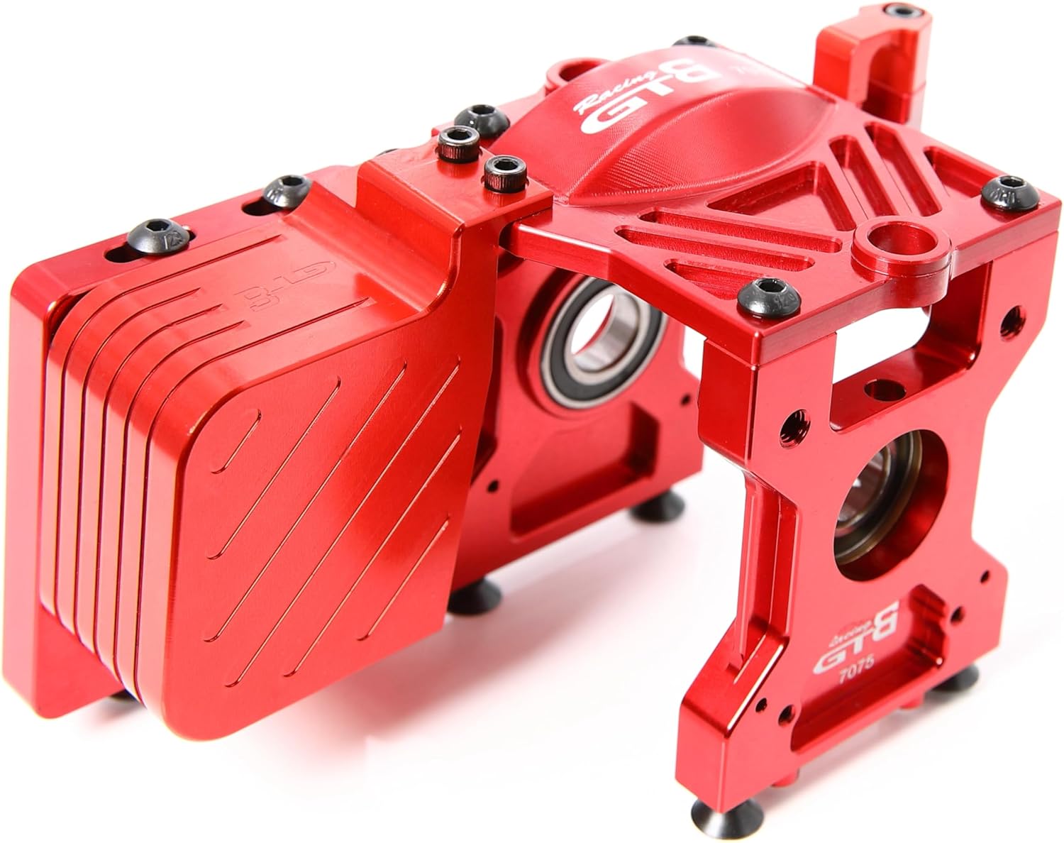 GTBRacing CNC Aluminum 7075 T6 Motor Center Diff Mount/Gear Cover Top Plate for 1/5 RC Car Losi DBXL-E V1.0 2.0 Upgrade Part (Center Diff Standoff Mount Red)