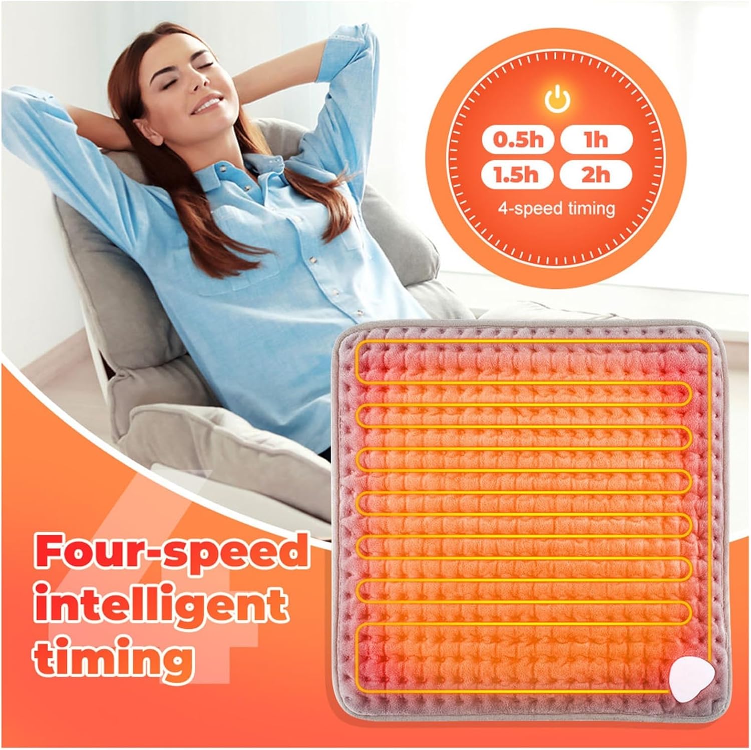 Electric Foot Warmer for Winter Home Use - 9 Heat Settings, 4 Timers, LCD Display, Washable Design, Rapid Heating, Soft Fabric