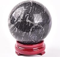 Vista 77 de AMOYSTONE Bola de aventurina azul Natural Cuarzo Cuarzo Cristal Esfera Piedra Bola con Base de Madera