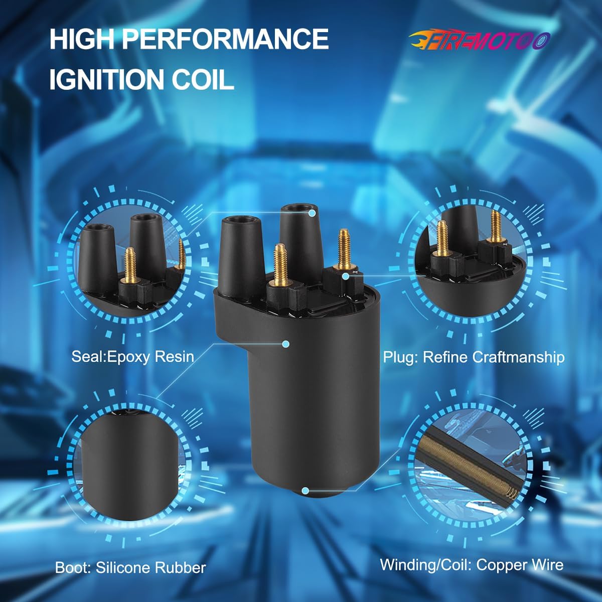 Ignition Coil Compatible with Onan Points Models BF B43 NHC CCK Engine Replaces 166-0772 166-0820 HE541-0522 166-0804 166-0648 He166-0761