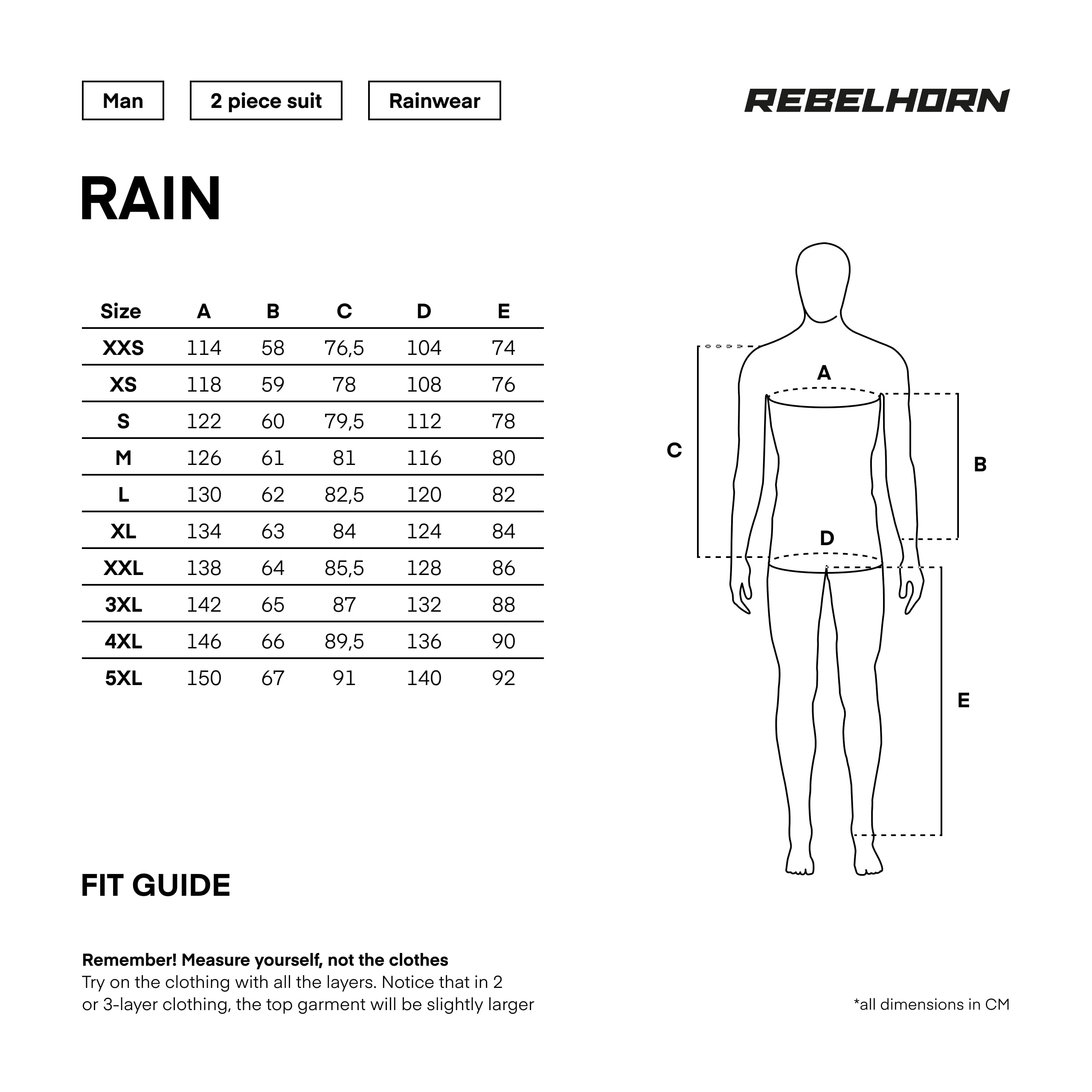 REBELHORN Rain Motorrad Regenanzug | Zweiteiliger | Laminierte Nähte | Elastische Kordelzüge | Reflektierende Elemente | Größen bis 5XL
