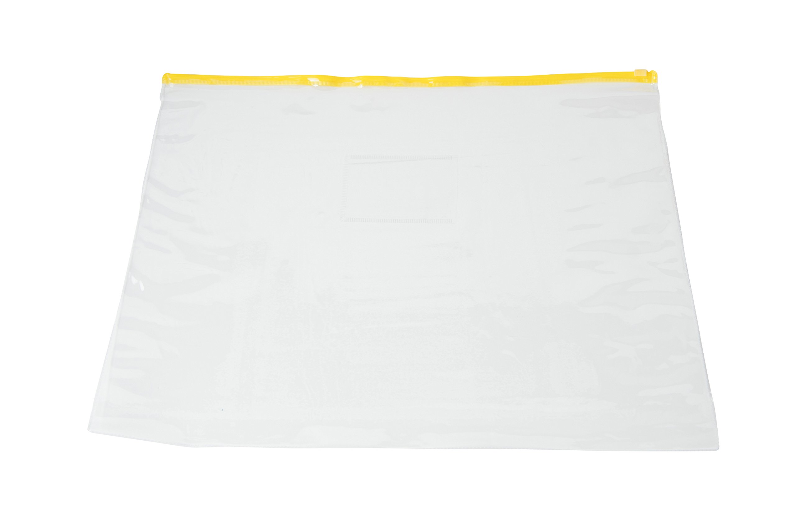 Pack of 12 A4 Yellow Zip Zippy Bags - Document Clear Plastic Transparent Storage Wallet — image 1