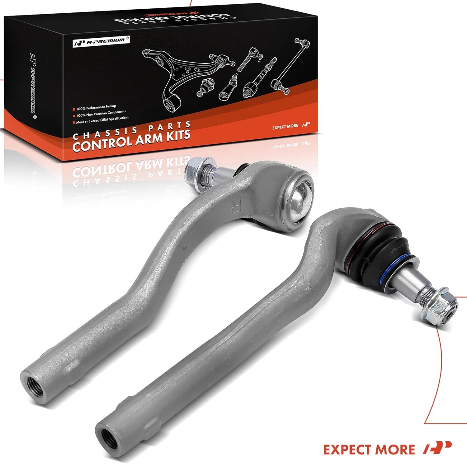 A-Premium 2 x Front Outer Tie Rod Ends, Compatible with Mercedes-Benz C216 Series CL550 2009-2014, W211 Series S350 2012-2013, S450 2008-2011, S550 2007-2013