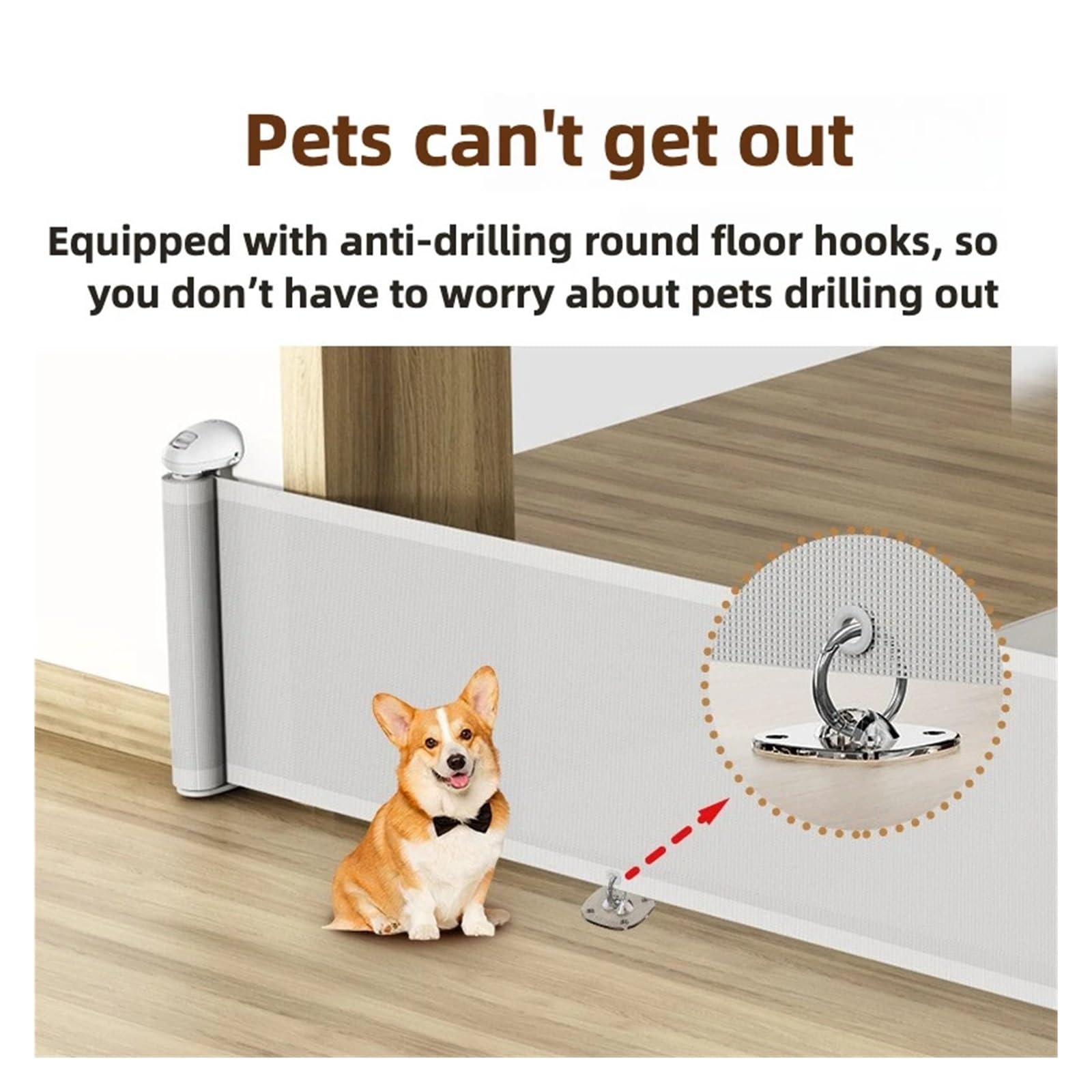 Cancelletto Estensibile Cancello for animali retrattile alto 45 cm | Recinzione di sicurezza senza perforazione con design antiscavo, recinzione for cani di facile installazione(45X200cm)