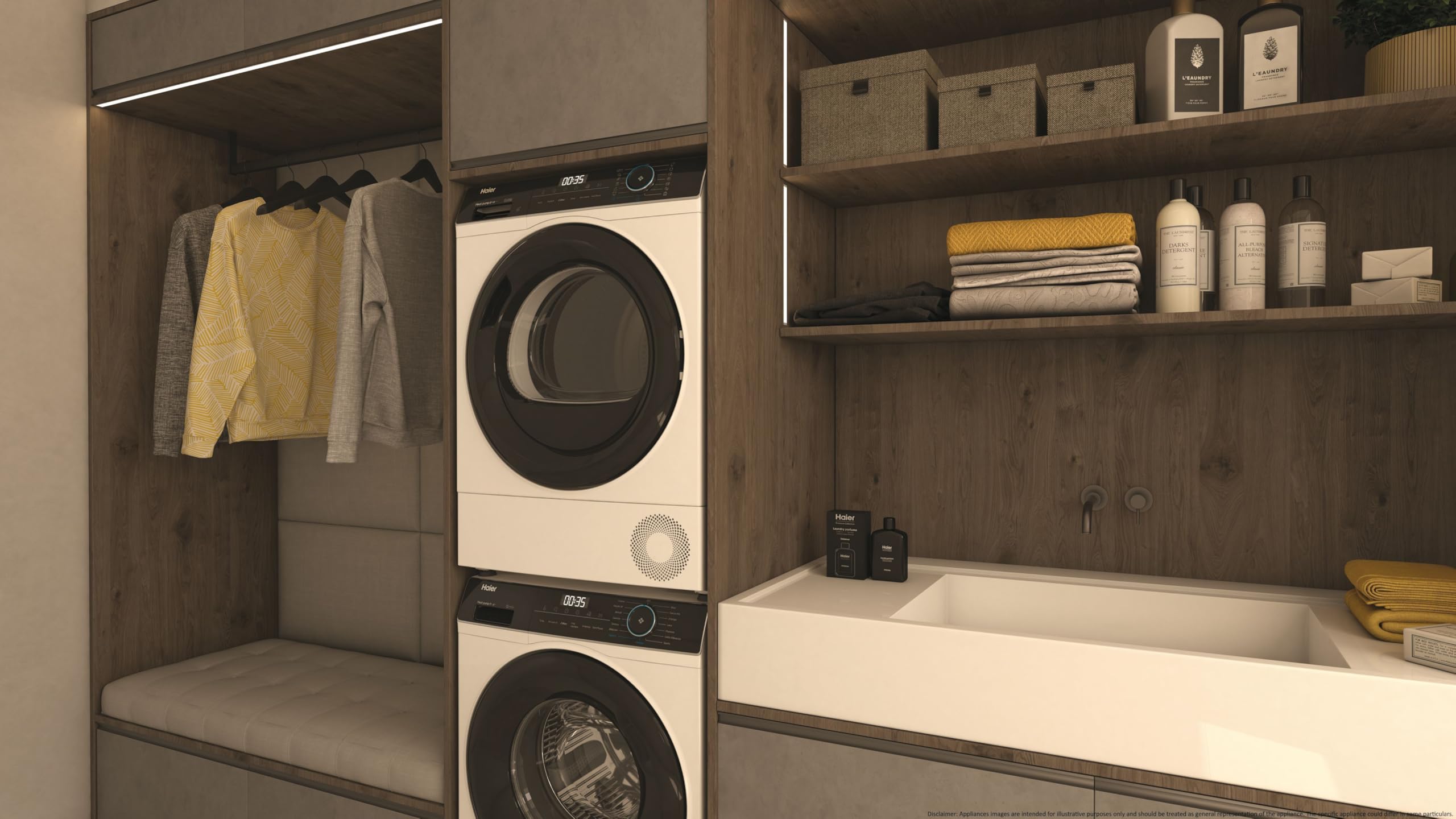 Haier I-Pro Série 3, HD100-A2939E-IT, Sèche-linge, 10 kg, Classe A ++, 65 dB, Vapeur, 15 programmes, Blanc, AxLxP 84,5 x 59,5 x 66,5 cm