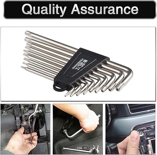 Miniatura 7 de Juego de 9 llaves hexagonales Torx, juego de herramientas de reparación de par de destornilladores de estrella a prueba de manipulaciones de brazo