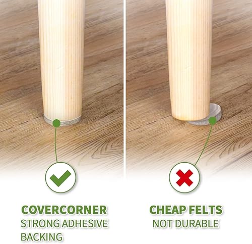 Vista 71 de Almohadillas de fieltro para muebles de madera dura, 68 unidades, almohadillas de muebles, protectores de suelo para pisos de madera dura