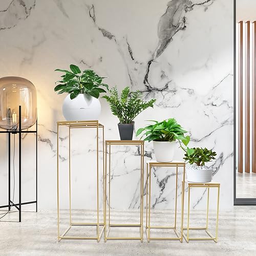 Miniatura 9 de Soporte de flores de metal para boda, florero con columna de flores, centro de mesa geométrico, jarrón para arreglos florales, decoración de mesas