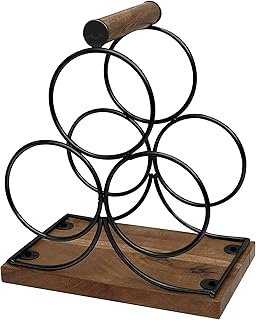 3 Bottles Freestanding Tabletop Wine Holder, Countertop Wine Rack, Perfect for Home Decor & Kitchen Storage Rack, Bar, Wine Cellar, Cabinet, Pantry, Wine Stand, Drink Organizer Bottle Holder, Black