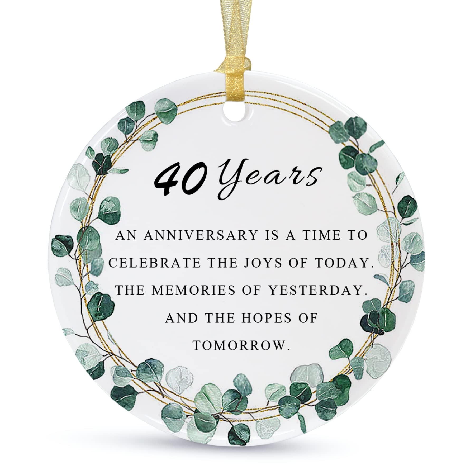 40th Wedding for Couple 2023，40 Year Anniversary Ornament for Parents，Happy 40 yr Married as Mr and Mrs Ornament for Chrismas Tree Decorations