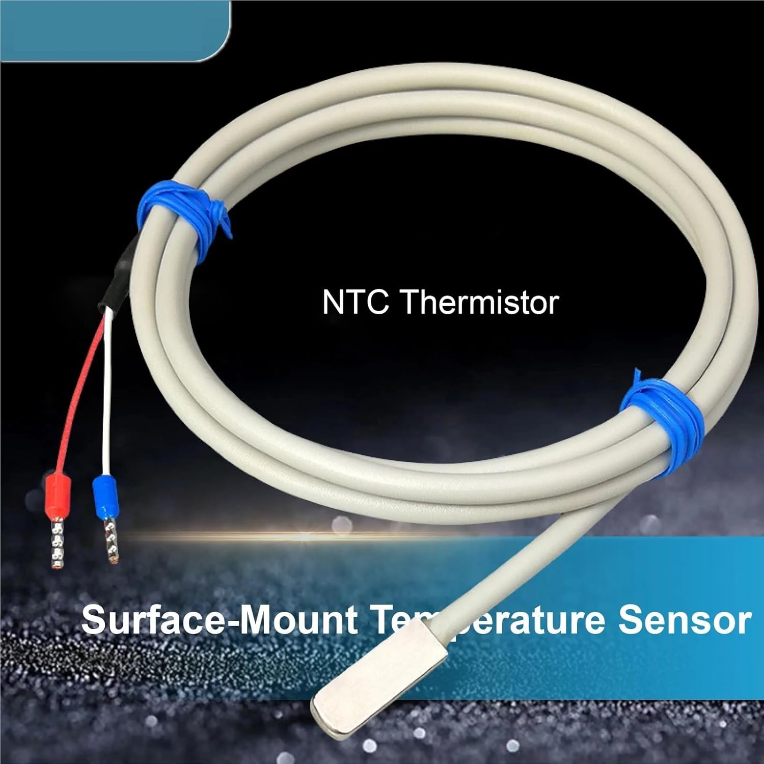 WZTT-TP-WK NTC Surface Temperature Sensor Probe, 10K/50K/100K for Aquarium Food Processing Greenhouse Monitoring, 1pc(NTC-10K-5m)