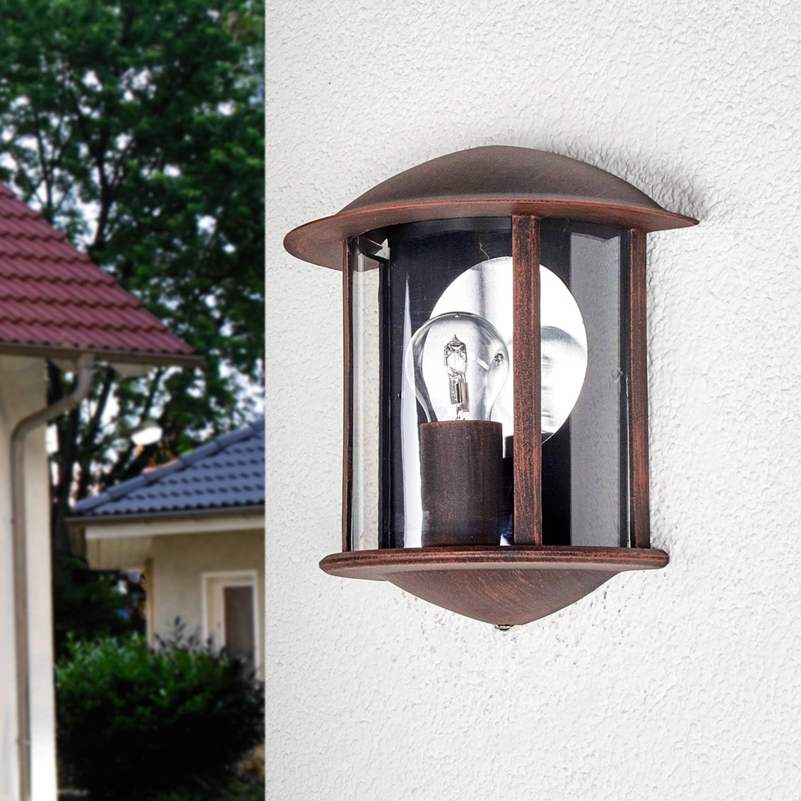 Aplique Solar Exterior Pared Lámpara De Pared Exterior 'Lamina' En Marrón  Hecho De Aluminio (1 Faroles Jardin Exterior, image size:1600x1600