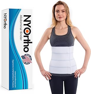 NYOrtho Abdominal Binder Lower Waist Support Belt - Compression Wrap for Men and Women MADE IN USA (30" - 45") 4 Panel - 12"