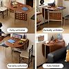 Folding Dining Table,Multipose Expandable Kitchen Drop Leaf Table for 4-6,Modern Farmhouse Oval Dinner Tables,Three Forms can be Converted,for Dining Room Kitchen Living Room