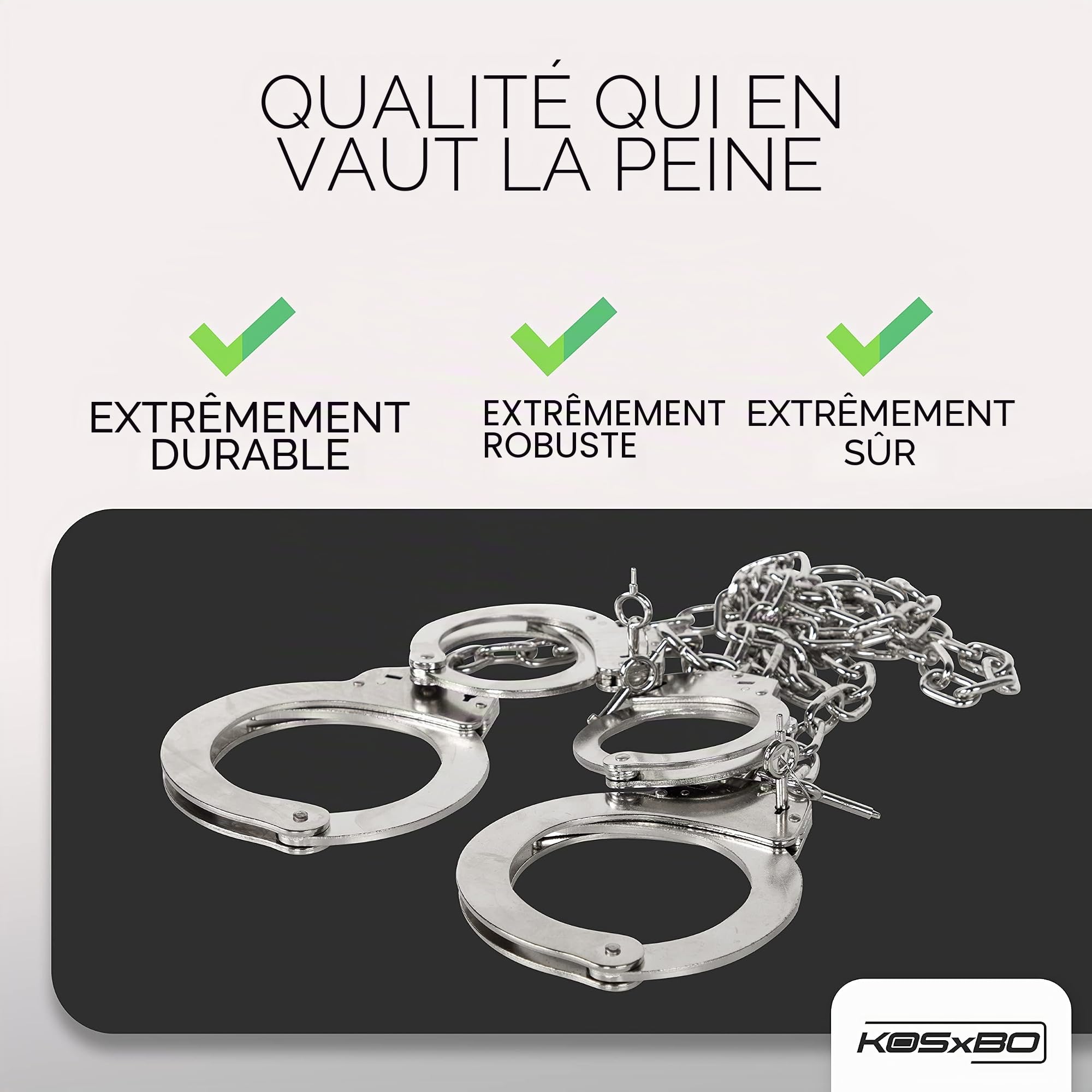Menottes et menottes de cheville en acier Gitarama KOSxBO