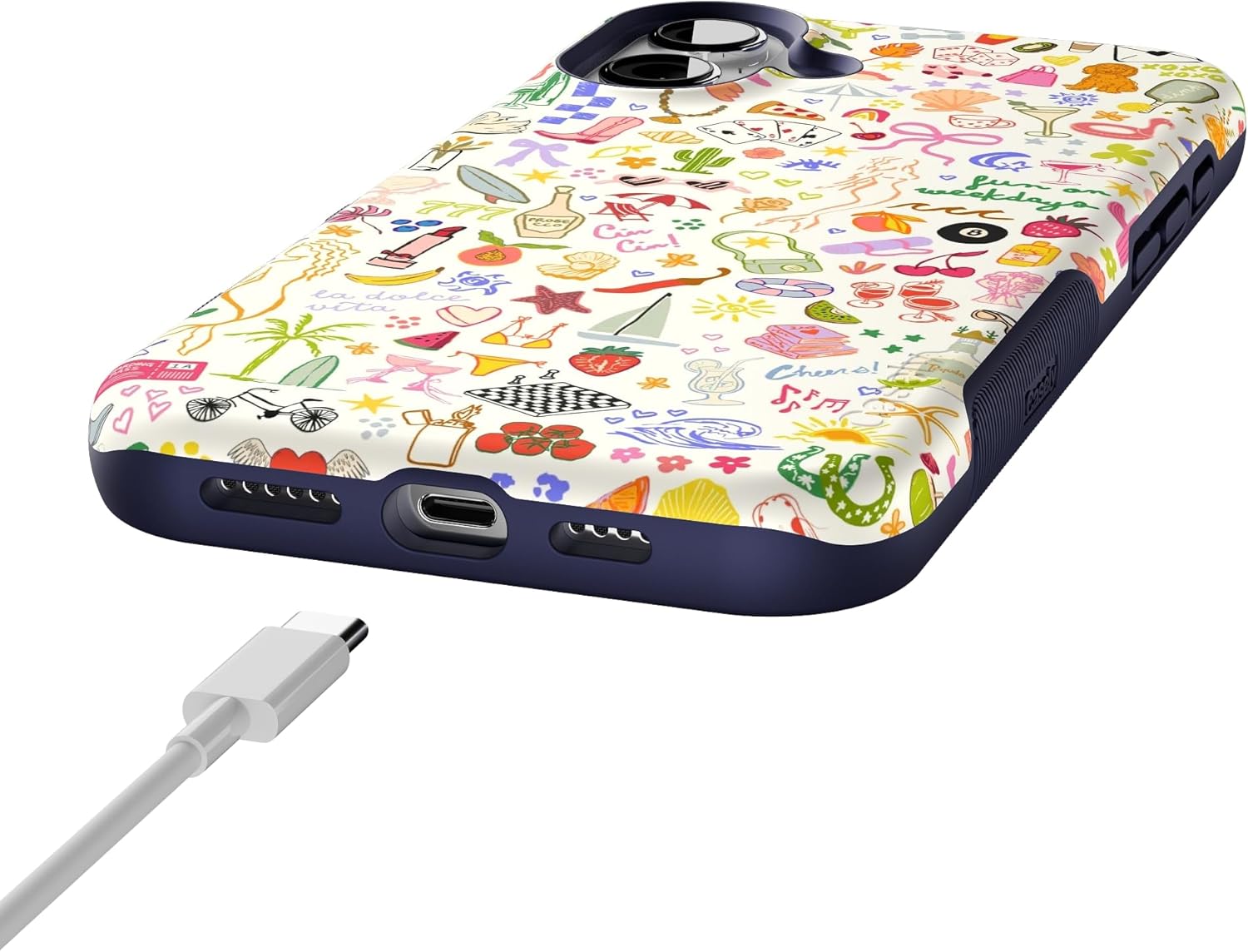 Casely iPhone 16 Plus Case | All The Fun Things | Fun on Weekdays | Bold Protective Design | Compatible with MagSafe