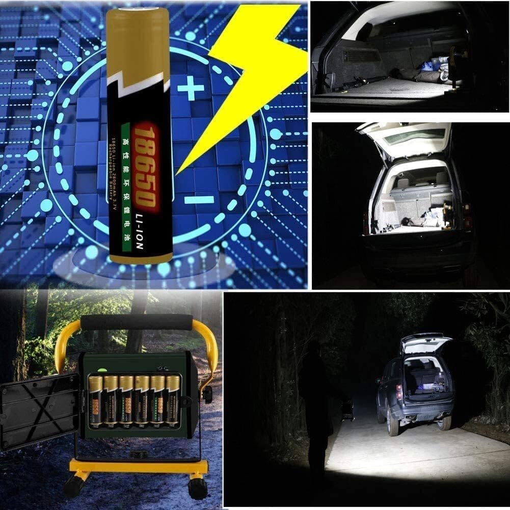 luz de Trabajo LED portátil 100W luz de Trabajo LED alimentada por batería con 4 Modos de Brillo | Proyector Impermeable IP65 para Taller, Sitio de construcción, Garaje