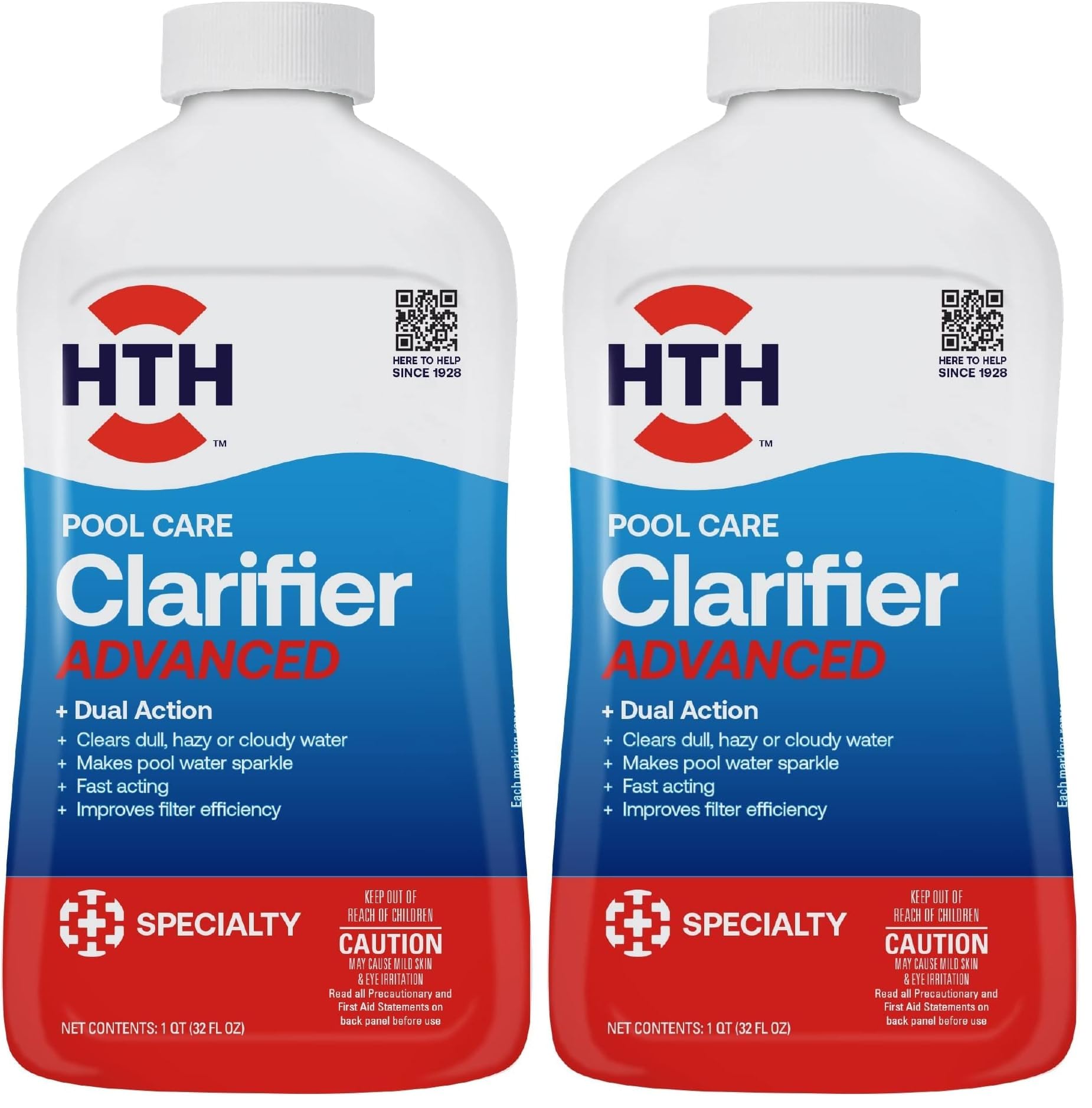 HTH 67067 Swimming Pool Care Clarifier Advanced - Crystal Clear Water in 24 Hours (Pack of 2)