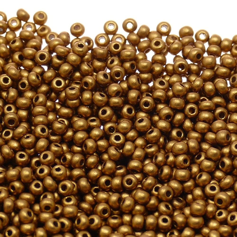 Preciosa Czech Seed Beads Glass Rocaille Size 10/0-20grams (Copper Metallic)
