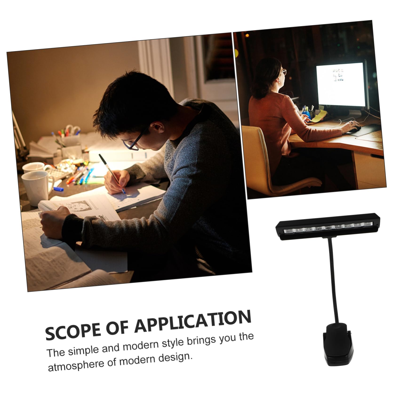 KKXXYQFC Lampada 1 Set Lampada da tavolo a LED per spartiti Lampada da tavolo con clip Lampada da scrivania per studio Lampada da lettura notturna con clip Lampada da comodino pieghevole Lampada a LED