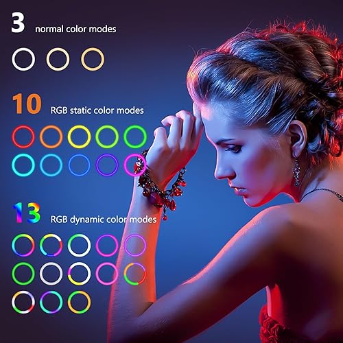 Miniatura 4 de Anillo de luz para selfie de 12 pulgadas con soporte para trípode extensible de 73 pulgadas: luces de escritorio para selfie PEYOU, luces de anillo