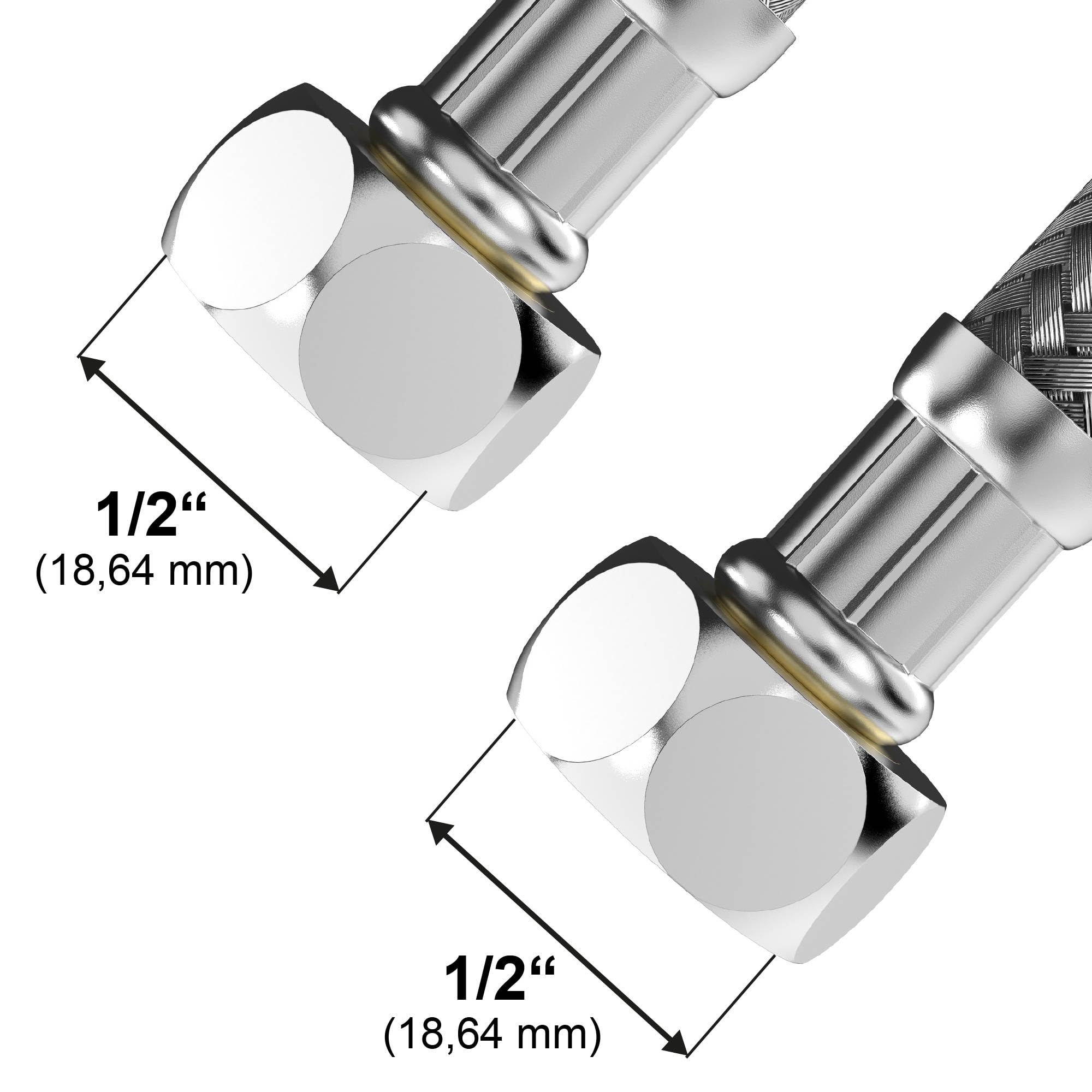VARIOSAN Flexibele slang 17581, 1/2 ÜWM x 1/2 ÜWM, 300 mm, roestvrijstalen mantel, DVGW-gecertificeerd, drinkwater, flexibele pantserslang