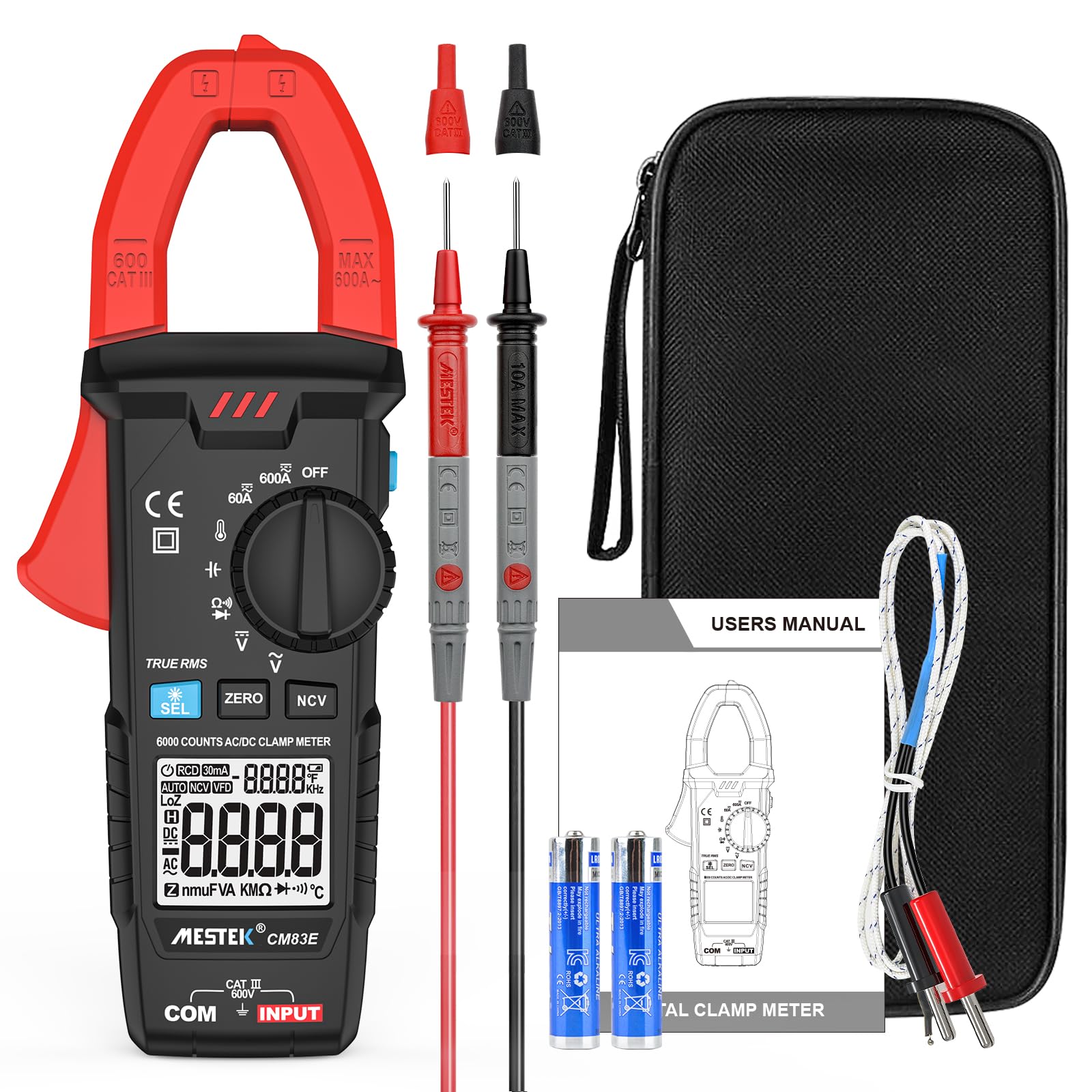 Multimètre Pince Numérique Intelligent WG-032 - 6000 Counts TRMS - Mesure Auto