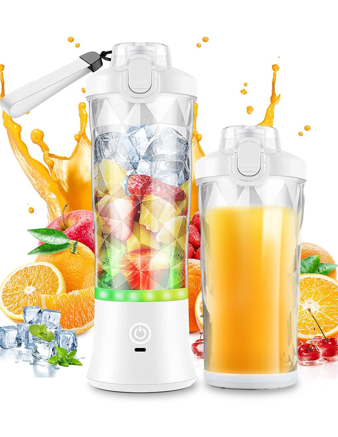 Portable Blender for Juice Fruit Mixers, 600ml 150W Mini Blender USB Rechargeable Personal Juicer Cup with 6 Blades, Travel Juice Cupz