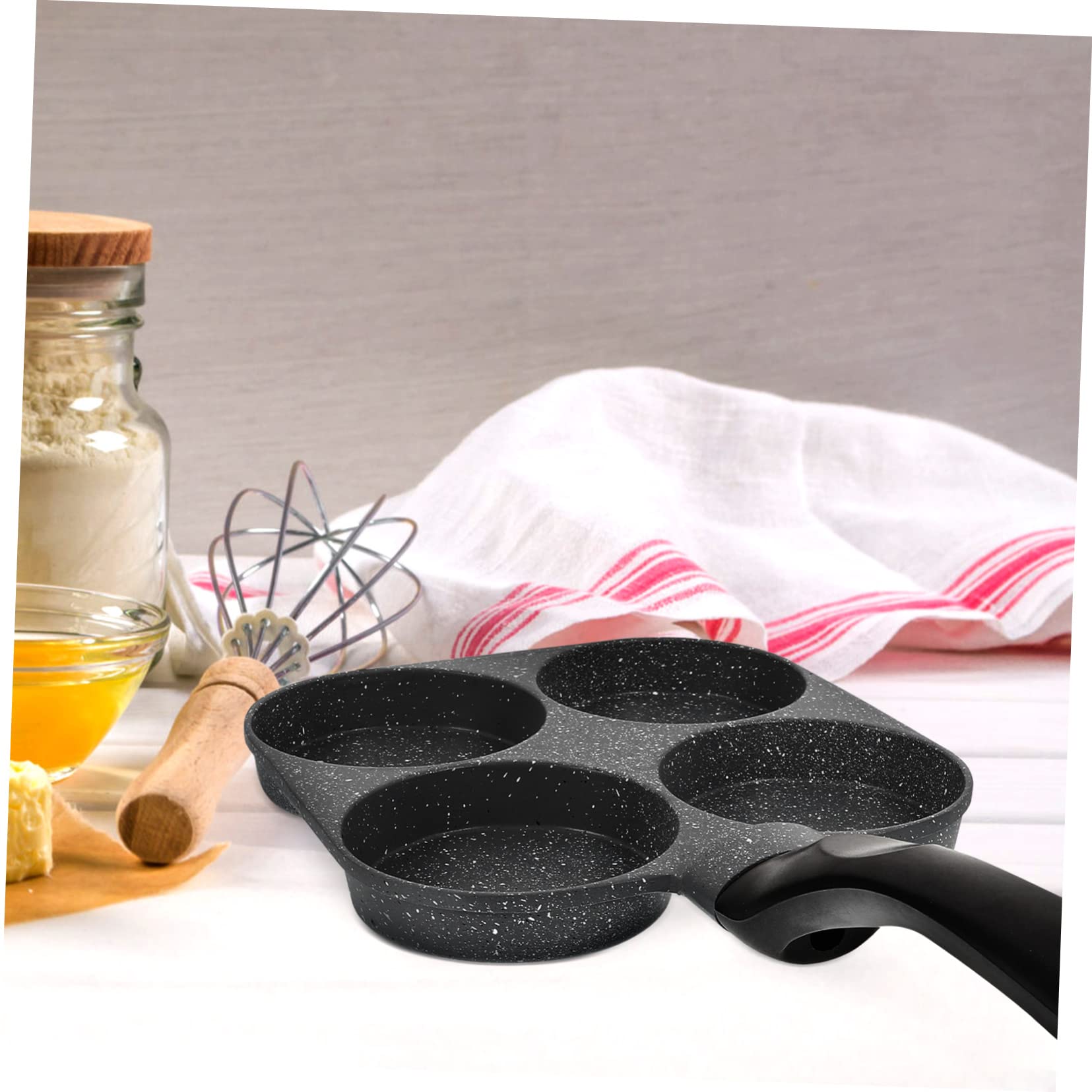 OUNONA Cup Nonstick Egg Frying Pan Cooking Pan with Scald Handle for Home Cooking Frying Eggs for Family Breakfasts