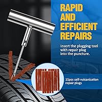 Vista 4 de BETOOLL Kit universal de reparación de neumáticos, kit de 22 tapones de emergencia de alta resistencia, para automóvil, motocicleta, camión, ARB