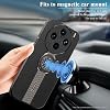 Funda de Cuero y Silicona con Anillo Metálico para Vivo X100 Pro, Negro, Elegante 5