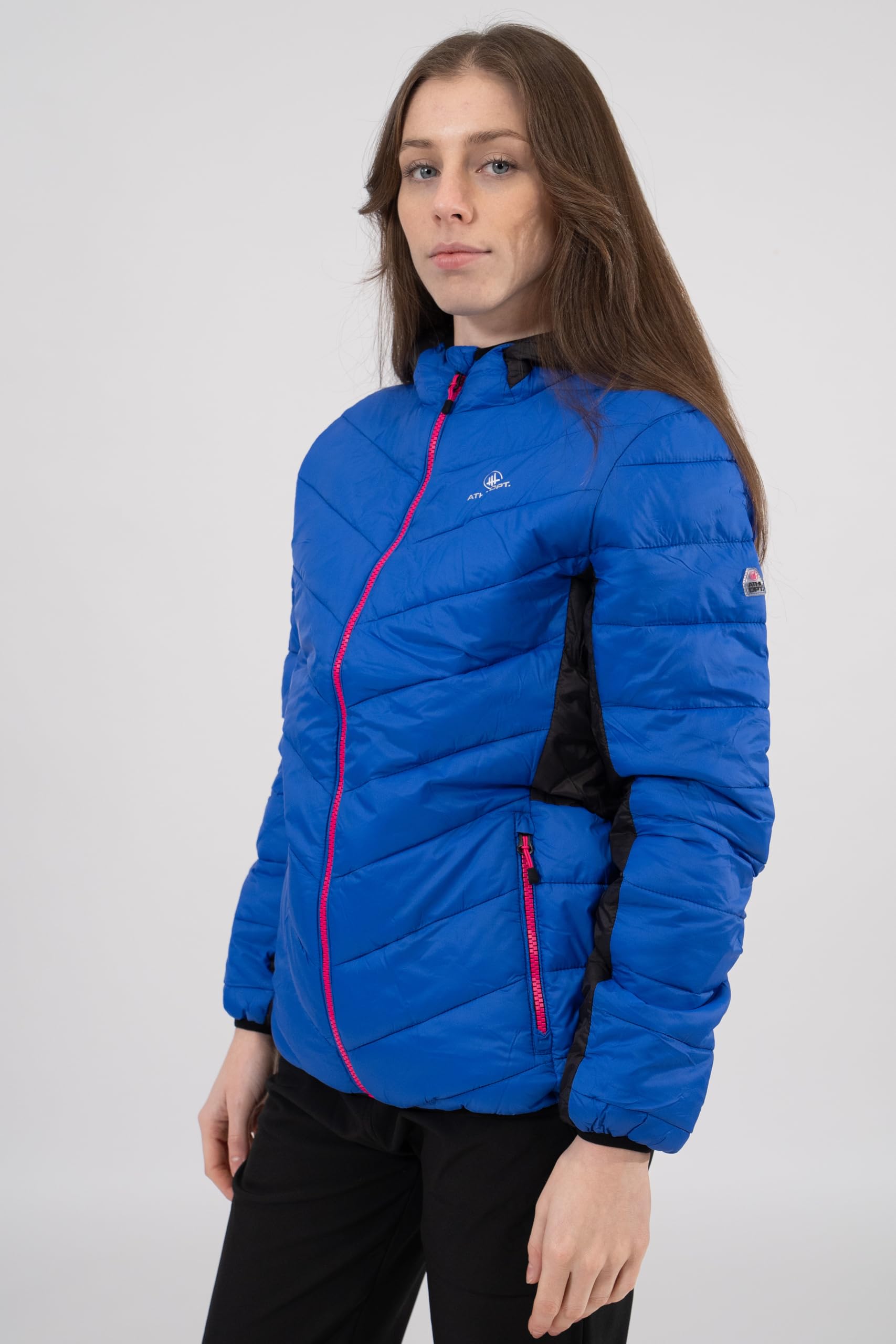 Damen gefütterte Winterjacke/Sportjacke/Hybridjacke in sportlichem Design mit praktischer Kapuze