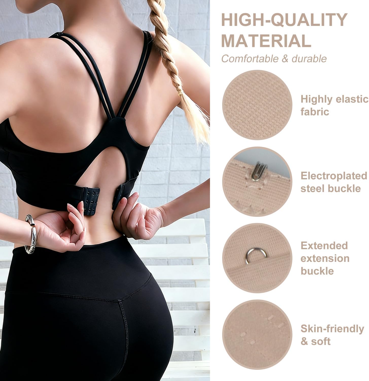 6 PCS Women's Bra Extenders - Adjustable Elastic Strap Extenders for Plus Size