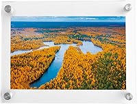 Missartist 11x14 Frameless Acrylic Floating Picture Frame - Wall Mount Double Panel Photo Display for Certificates & Photos