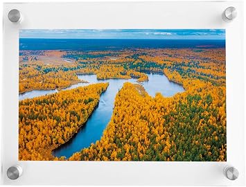 8.5x11 Wall Mount Acrylic Picture Frame Double Panel Floating Frameless Acrylic Photo Frame Certificate Document Frame Display 8.5 x 11