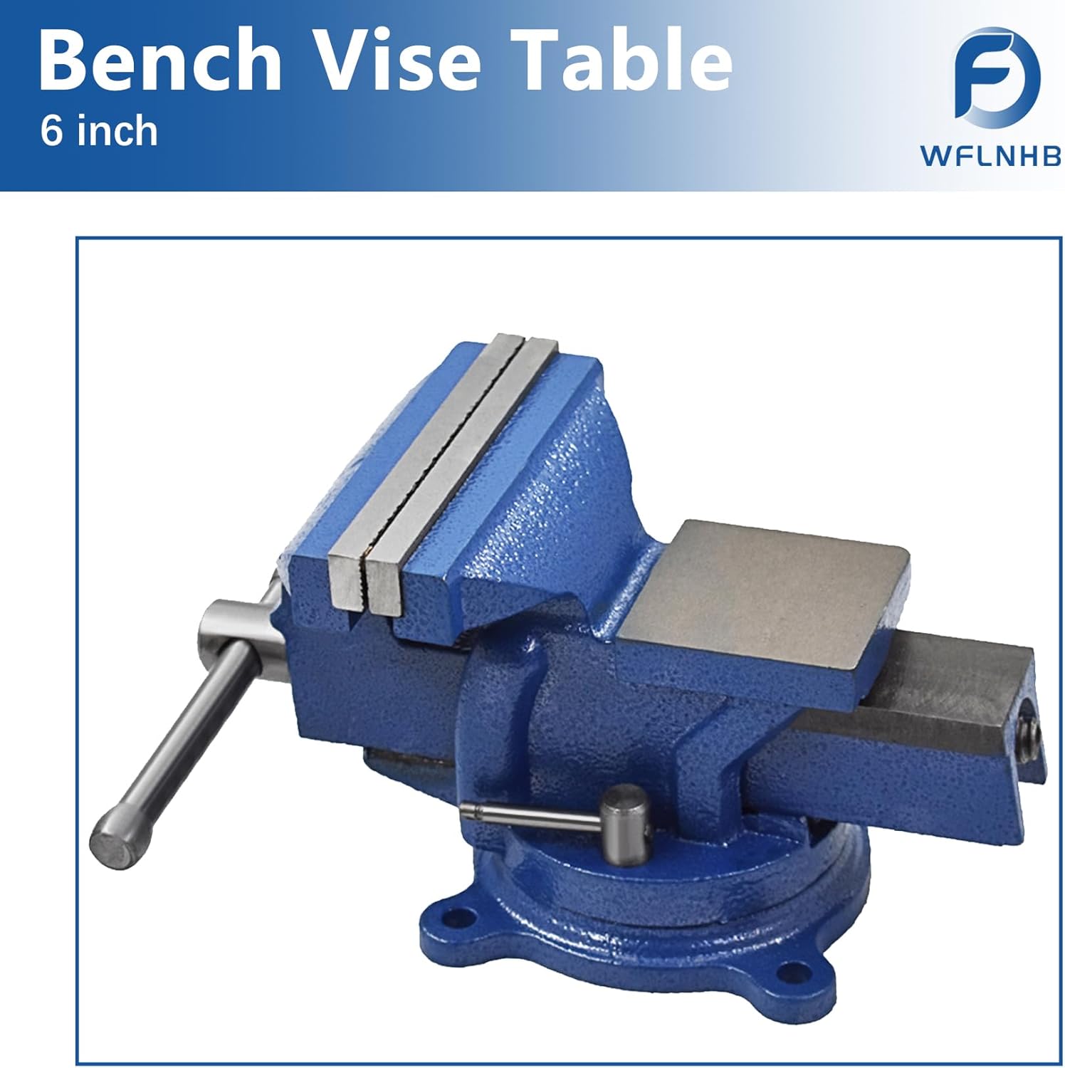 WFLNHB 6" Bench Vise Table Top Clamp Press Locking Swivel Base Heavy-Duty for Crafting Painting Sculpting Modeling Electronics Soldering Woodworking and Fishing Tackle