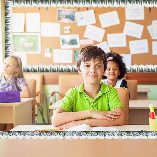 Miniatura 6 de AnyDesign - Adhesivo autoadhesivo para tablón de anuncios de bosque de acuarela de 69 pies, 4 diseños, calcomanía decorativa botánica vegetación