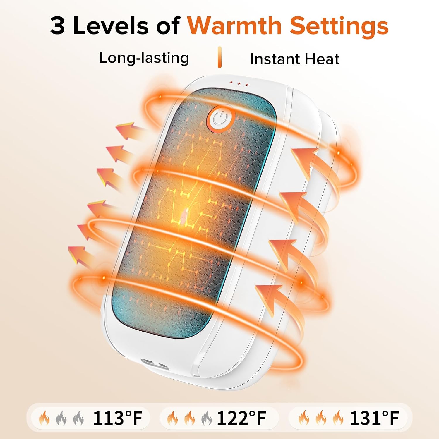 2 Pack Hand Warmers Rechargeable, Magnetic Electric Hand Warmers, 12H Max Heating Time Pocket Hand Warmers Gifts for Women Men image 2