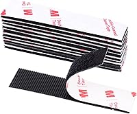 Vista 10 de Cinta de gancho y bucle de 1 pulgada x 20 pies, tira de adhesión resistente, cinta autoadhesiva de enclavamiento, tiras de montaje adhesivas