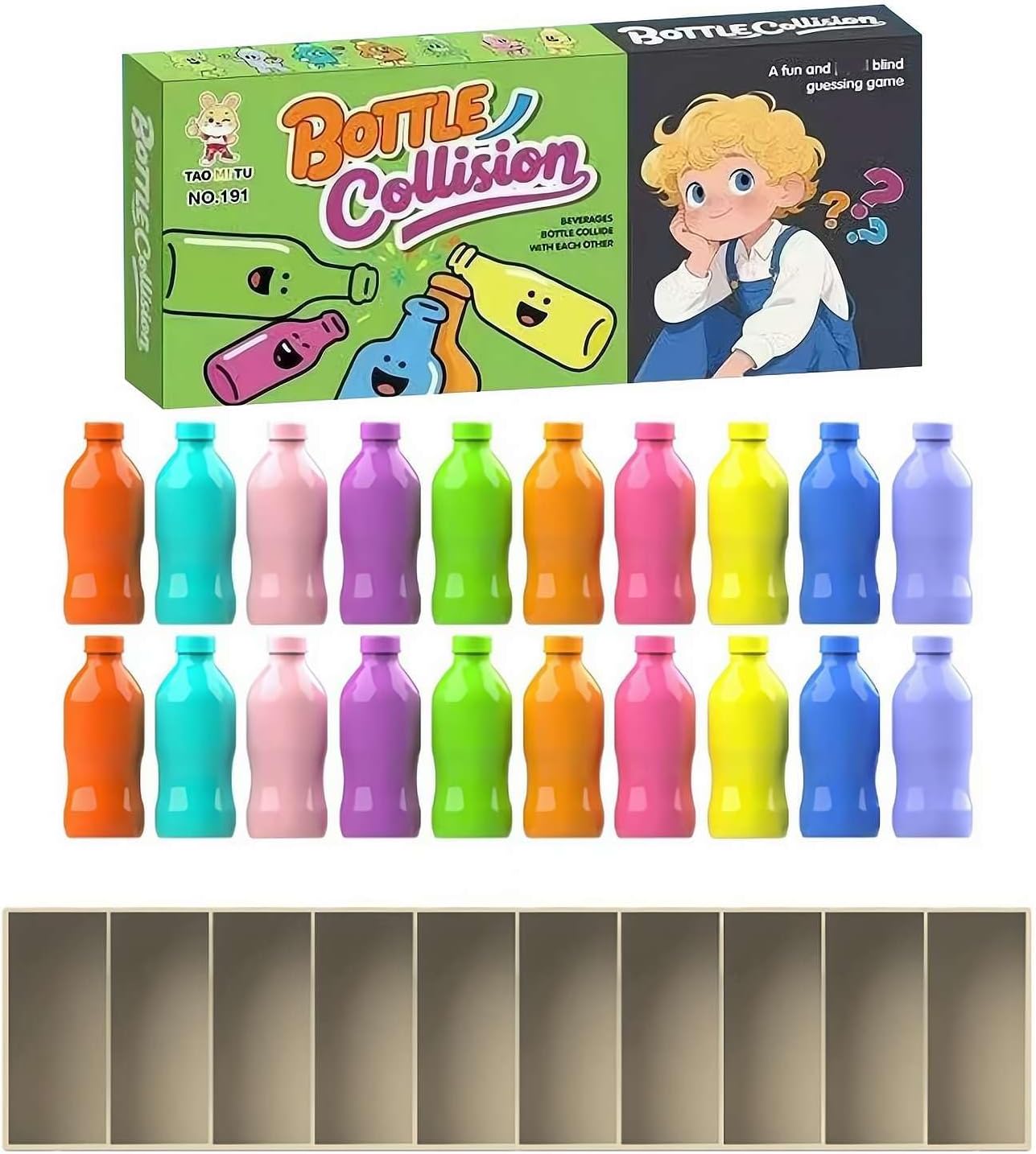 Bottle Flip Game, Match The Bottle Color Game for 2-4 Players with 20 Bottles and Base for Travel Camping Holidays Party Night