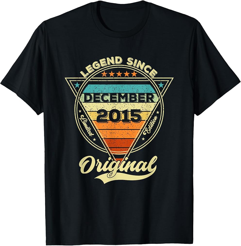Vintage 10th Birthday Legend Since December 2015 T-Shirt