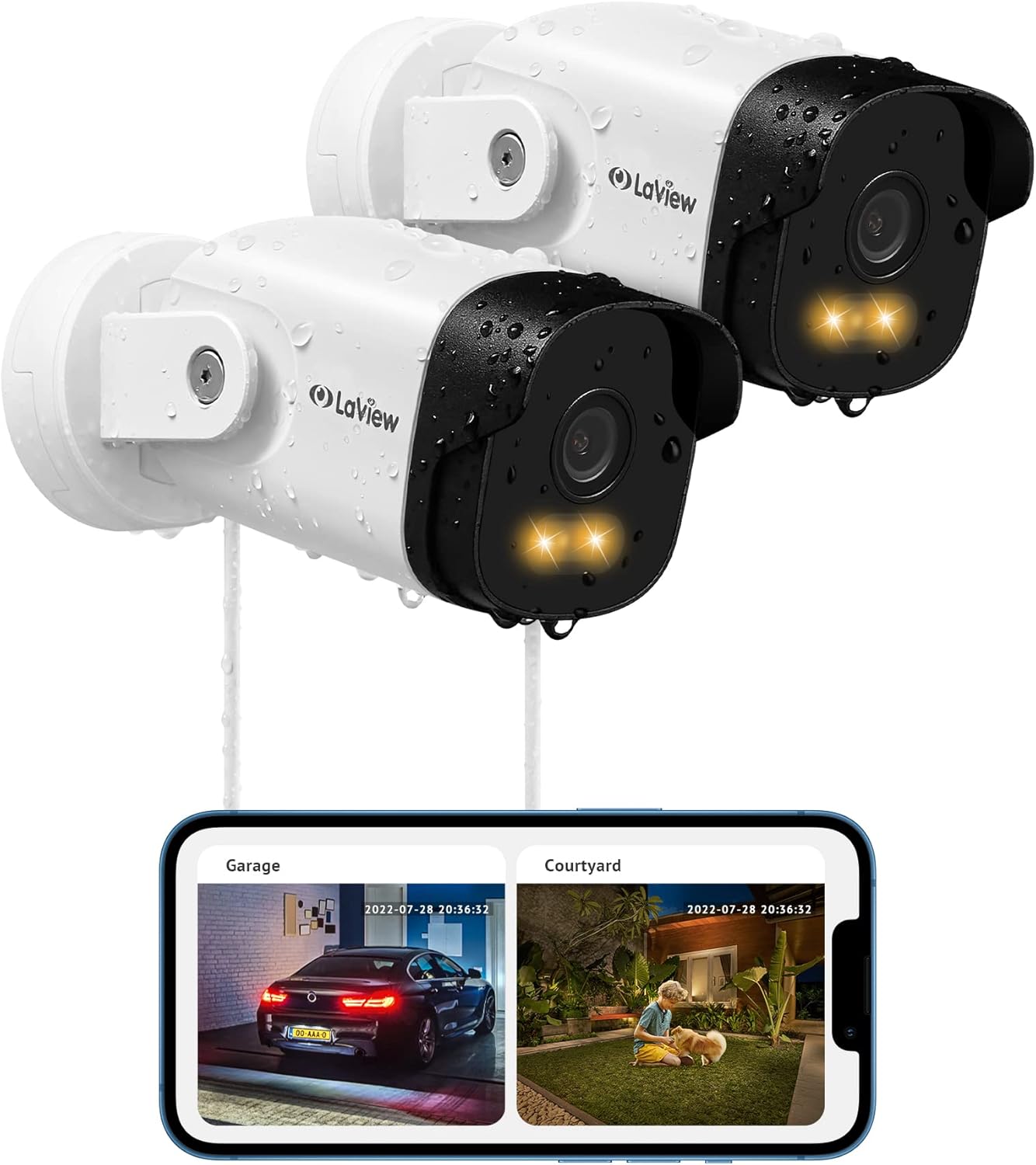 LaView Security Camera with Color Night Vision,4MP Wired